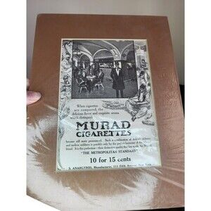 1907 Murad Cigarettes Advertisement Framed Antique Tobacco Print Vintage